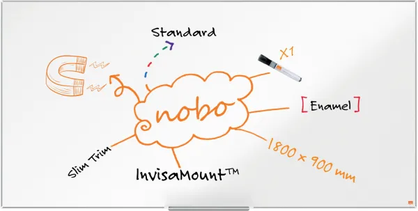 Nobo Impression Pro emaljeret whiteboard 180x90cm hvid